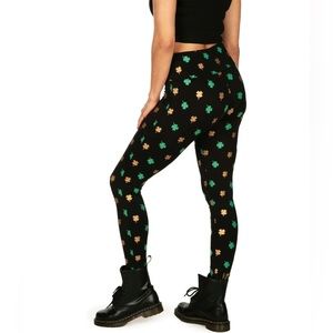 WOMENS Tipsy Eleves Gold Foil Clover High waisted leggings